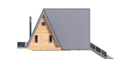 42’x49’ 2 Beds 1 Bath Small A-Frame Cabin Architectural Build Plans PDF Download
