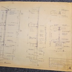 Vintage House Blueprint 33×17 1964 Mid Century Modern Drawing Art Glen Ellyn IL