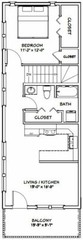 36×42 Apartment with 1-Car 1-RV Garage — PDF Floor Plan — 961 sqft — Model 2F