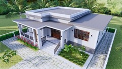 House Plan Drawing 12×11 Meter 39×36 Feet 3 Bedrooms PDF Plan (A4 Hard Copy)