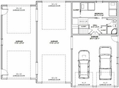 60×44 Apartment with 2-Car 2-RV Garage – PDF FloorPlan – 1,415 sqft – Model 1C