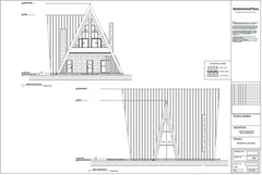 35’x59’ 4 Beds, 2 Baths A-Frame Cabin Architectural Build Plans PDF.