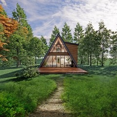 A Frame 22′ x 36′ Spacious Cabin House Design Plans – Drawings Blueprints