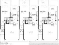 Full Set of Condominium / Triplex building plans 1,379 sq ft