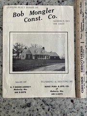 Vintage 1950s Home Plan Brochure Bob Mongler Construction Co Moberly MO Kehoe