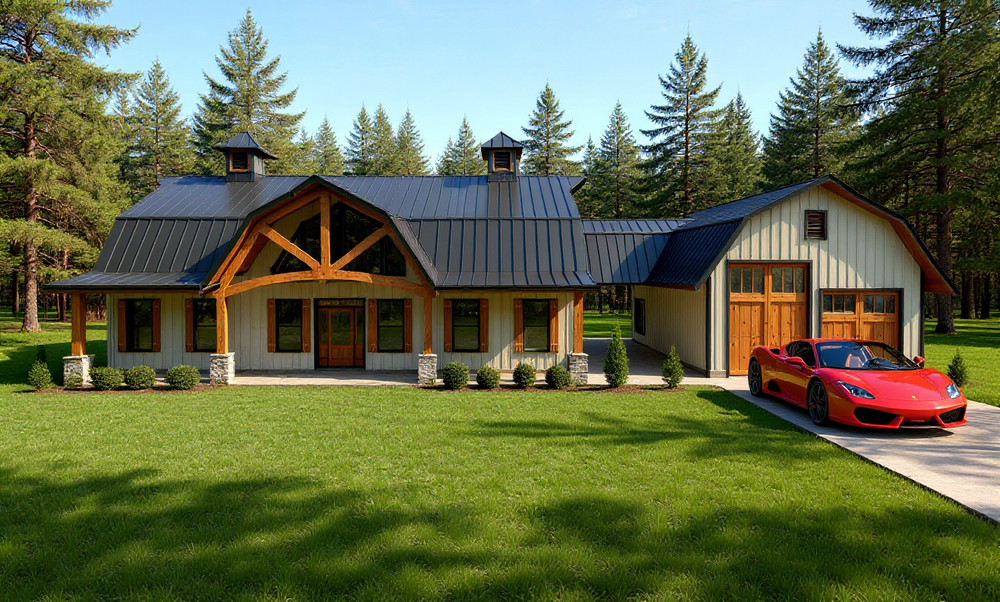 2400 Sqft Modern Barndominium 4bd/2.5ba/2 car garage – Arch Plans – PDF