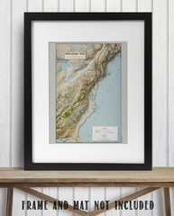 Appalachian Trail Shaded Relief Map Eastern US Hiking Topographic Wall Art