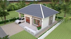 Small House Plan 11×7 Meter 36×23 Feet 3 Beds 1 Bath Hip Roof (A4 Hard Copy)