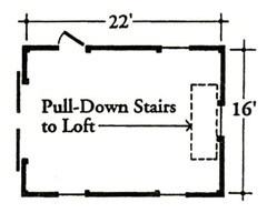 One-Bay Car Barn Plans with Lofts – 3 Different Sets of Pole-Barn Plans (G1)