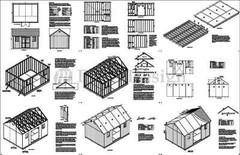 Backyard Storage Shed Plans 12′ x 16′ Gable Roof #D1216G, Material List Included