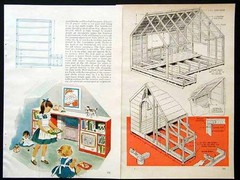 Deluxe Playhouse 1957 How-To build PLANS Cottage with Lights Heat