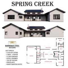 The Spring Creek Farmhouse Plan: 3 Bedrooms / 3 Baths 2,639 SF Design Blueprints