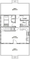 24×24 House — 3 Bedroom 3 Bath — 1,143 sq ft — PDF Floor Plan — Model 2A