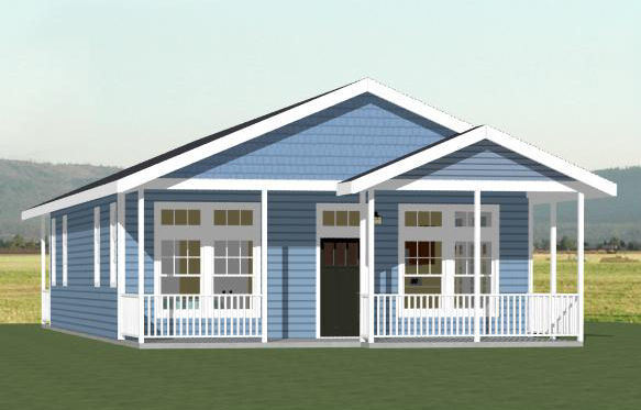 28×40 House — 2 Bedroom 2 Bath — PDF Floor Plan — 1,120 sq ft — Model 2