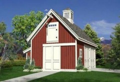 Backyard Barn Blueprints – Three Sets of Woodberry Pole-Barn Plans (eB-112×3)