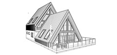 35’x65′ 4 Beds, 4 Bath Double A-Frame Architectural Build Plans PDF Download