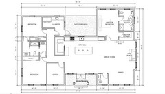 Twin Peaks Modern Farmhouse House Plan Design – 3 Bed 2.5 Bath 2386 sq ft – Draw