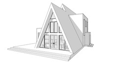 41’x66’ 4 Bedroom, 3 Baths Modern A-Frame Cabin Architecture Plans PDF Download.