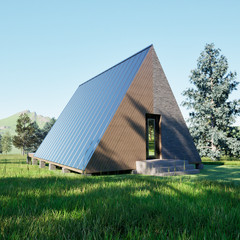 A-Frame Cabin House Plans PDF | Modern Small House Design | Digital Download