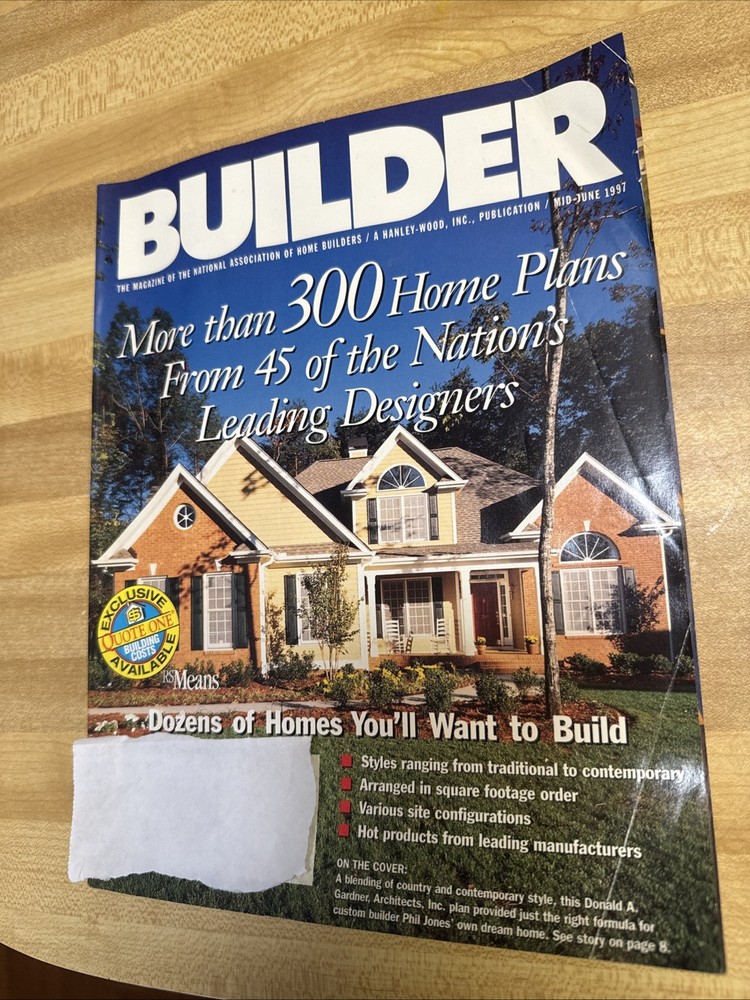 Nat’l Association Of Home Builders Magazine June 1997 Over 300 Home Plans
