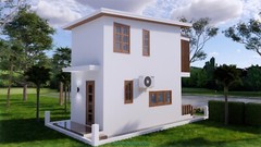 10×20 Feet Small House 3×6 Meter 1 Bed 2 Baths Shed Roof PDF Plan (A4 Hard Copy)