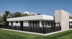 Tiny Modern 1Bedroom1Bathroom Small House Floor Plan with Flat Roof 480sqft/45m2