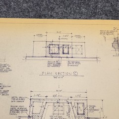 Vintage House Blueprint 33×17 1964 Mid Century Modern Drawing Art Glen Ellyn IL