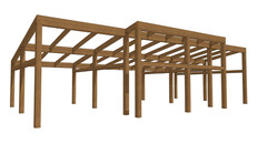 22′ x 46′ 1 Bedroom Lake Cabin Timber Frame Plan Set