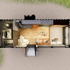 Container house plans – 1 bedroom – 1 bathroom – Digital PDF File
