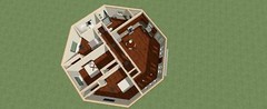 Octagon House Plans 1430 sq.ft. three bedrooms FREE SHIPPING