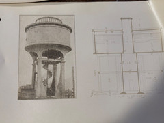 1920s hydraulic water tower photos & architectural drawings canal lock