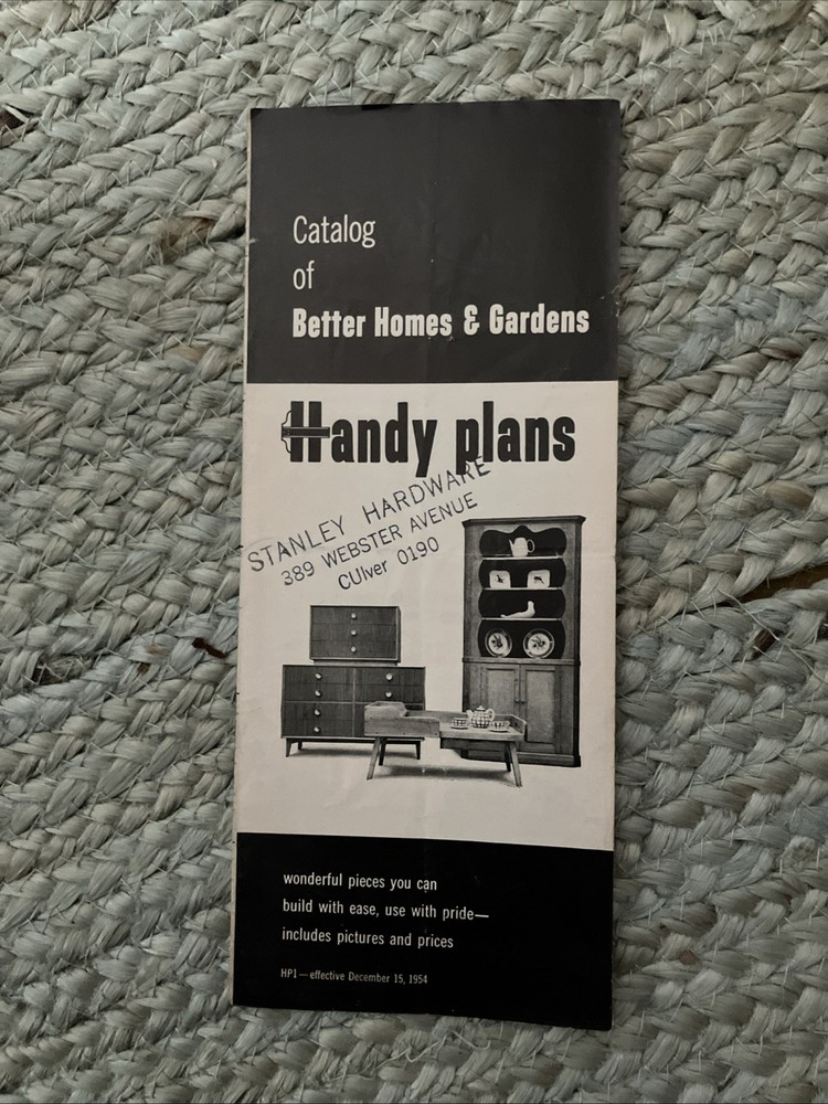 Catalog Of Better Homes And Gardens Handy Plans 1954
