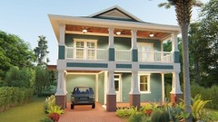 CADFILE BLUEPRINTS AMERICAN FOURSQUARE TWO STORY HOUSE PLAN ARCHUP #113A4S