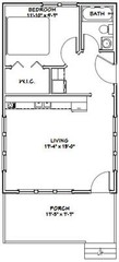18×30 Tiny House — 540 sq ft — PDF Floor Plan – Model 5E