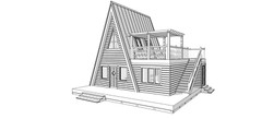 Modern A-Frame 2 Bedrooms, 2 Bathrooms Guest House Plans Architecture Plans 760S