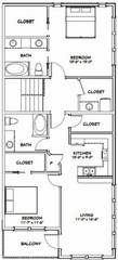 44×48 Apartment with 2-Car 1-RV Garage – PDF FloorPlan – 1,645 sqft – Model 5N