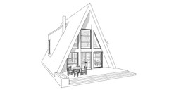 35’x51’ 3 Beds, 2 Baths Charming A-Frame Architectural Build Plans PDF Download.
