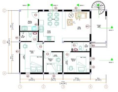 26×36 Feet Small House Plan 8×11 Meter 3 Beds 2 Baths Shed PDF (A4 Hard Copy)
