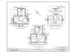 Historic colonial brick cottage, charming small house, printed home plans