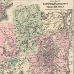 New York Wilderness & Adirondacks Antique Map Vintage Upstate Travel Wall Art