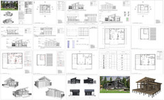 Cozy Charming Tiny House 2 Bed, 1 Bath Architectural Build Plans PDF Download
