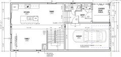 Narrow Lot House Plan – 4 Bedroom, 3.5 bath, PDF Blue Prints