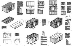 Shed Plans, 10′ x 16′ Deluxe Modern Roof Style #D1016M, Material List Included