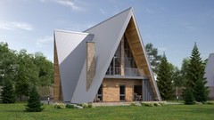 35’x59’ 4 Beds, 2 Baths A-Frame Cabin Architectural Build Plans PDF.