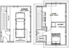 20×24 1-Car Garage — 888 sq ft — PDF Floor Plan — Model 11A