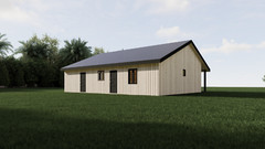 House Plan 3 Bedroom 2 Bath Barndominium with Porch, 1200 sq ft | PDF DOWNLOAD