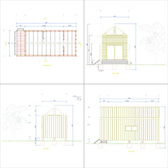 Tiny House Plan, 12×28 House Plans, Modern Cabin House Plans, Hard Copy