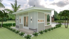Small Home Plan 7×7 Meter 24×24 Feet 2 Bedrooms Shed Roof (A4 Hard Copy)