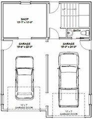 28×36 House — 2 Bedroom 1.5 Bath — 1,170 sq ft — PDF Floor Plan — Model 4