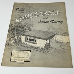 1949 Portland Cement Build Your Home Garage With Concrete Masonry Blueprint Plan